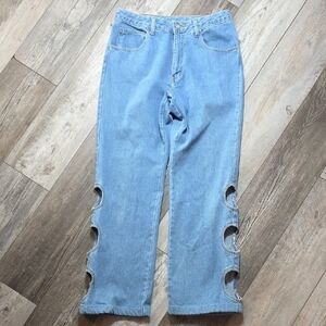Frederick's of Hollywood | Y2K Early '00s Circular Scalloped Cutout Retro Jeans